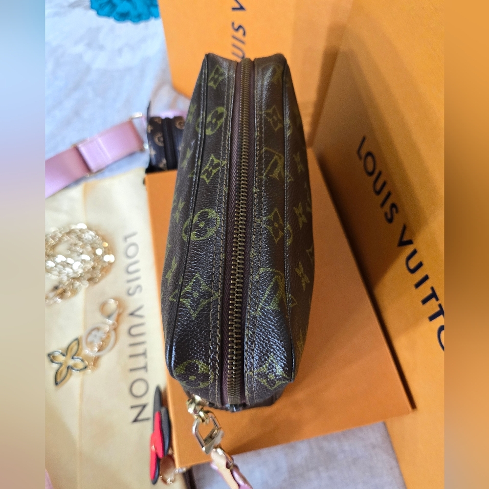 💚Vintage Louis Vuitton Monogram Brown Women's Crossbody Trousse 23 Pouch Bag💚 - Picture 8 of 17